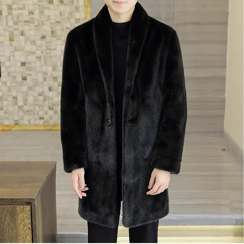 S-6XL size fashionable mens jacket warm mink velvet mens winter jacket medium long outdoor sports leisure short park 241107