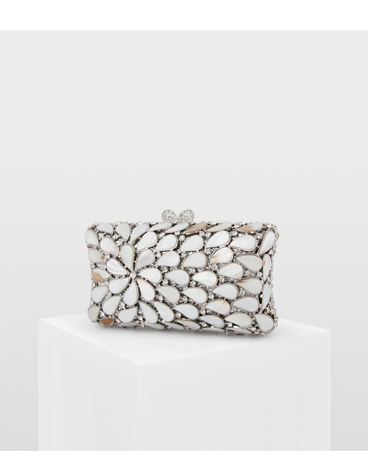 XIYUAN Women's Gold/Silver Shell Handbags Women Mini Lipstick Clutch Crystal Evening Bags Wedding Party Rhinestone Handbag Purse