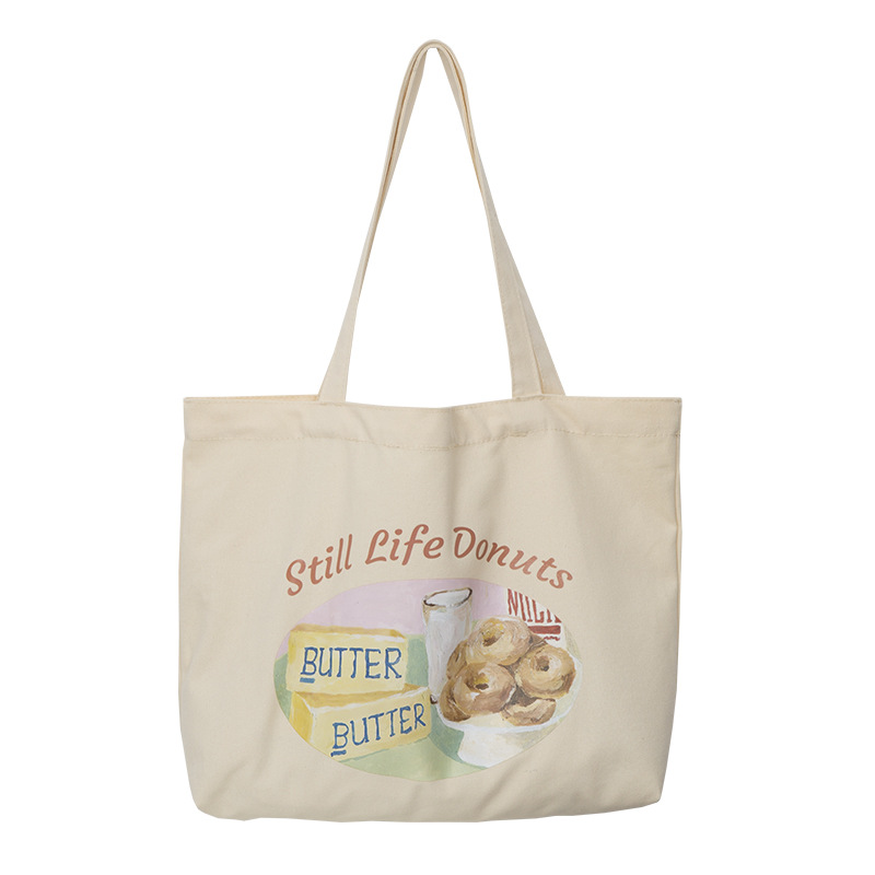 Women Canvas Shoulder Bag Food Supermarket Shopping Bags Ladies Cotton Cloth Fabric Grocery Handbags Tote Books Bag For Girls