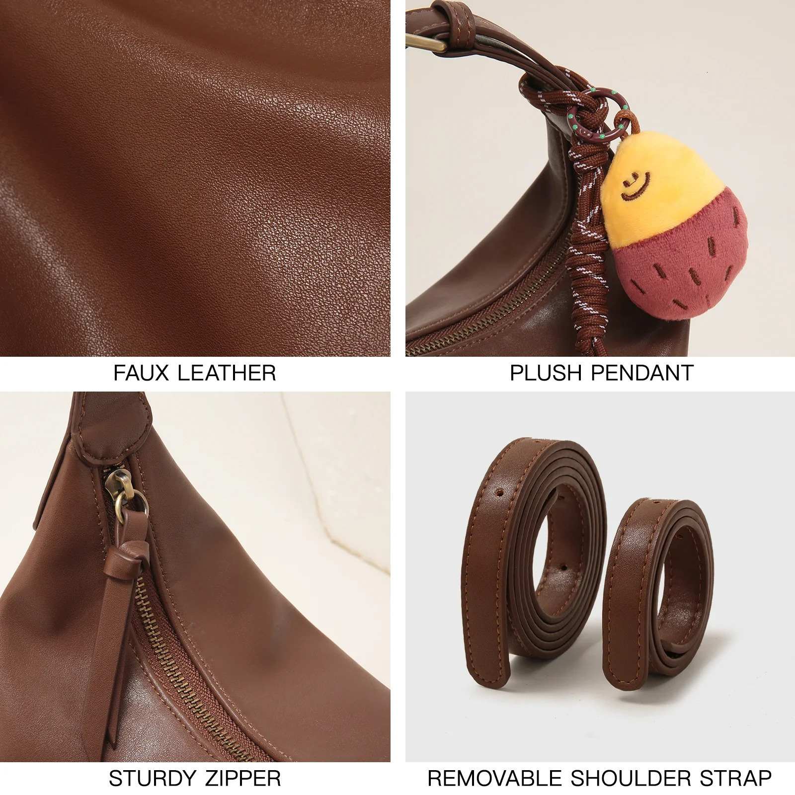 TOUTOU Large Capacity Christmas Handbag Original Sweet Potato Leisure Soft Cross Body Bag 241106