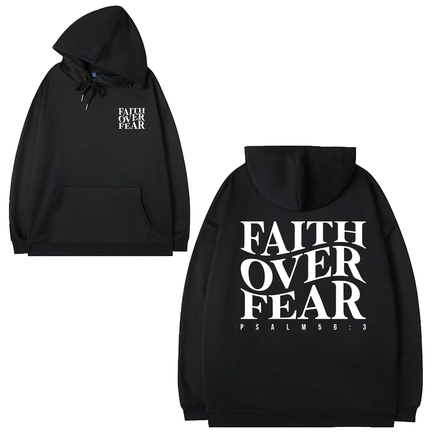 New FAITH OVER FEAR Casual Women's Wool Hoodie Designer Trendy T-shirt Fashion Hoodie