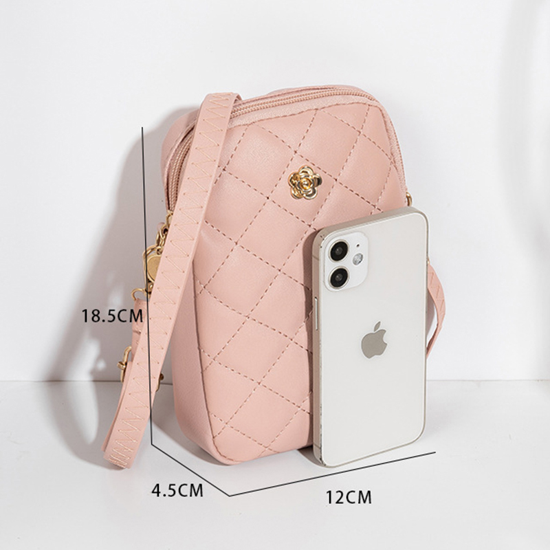 Geestock PU Leather Shoulder Bag Embroidery Mobile Phone Bags Women Fashion Crossbody Bag Mini Handbag For Female Wallet Pouch