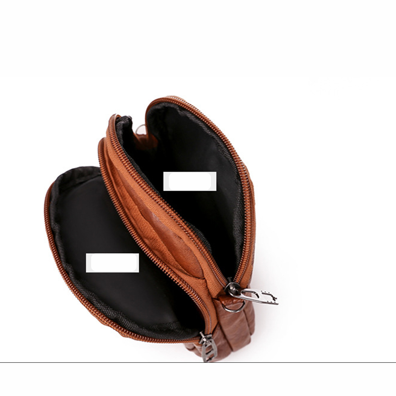 Retro Women's Handbag Soft Leather Shoulder Messenger Bag Cellphone Crossbody Bag Multifunction Square Bag Shopping Purse Bolsa