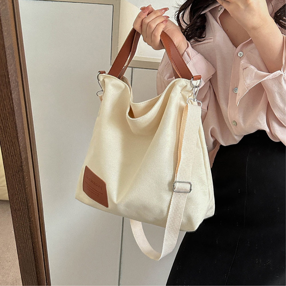 Women's Canvas Shoulder Bags Eco Reusable Foldable Shopper Fashion Print Large Capacity Handbags Casual Cute Bag for Students