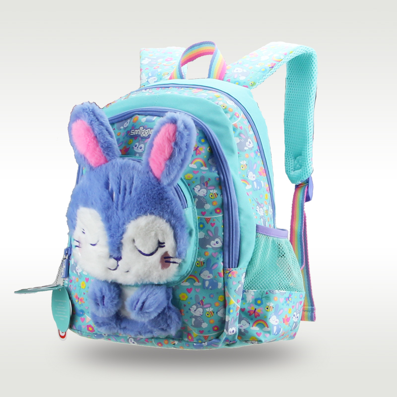 Australia Smiggle original hot-selling children's schoolbag high quality cute blue rabbit plush girl bag 3-6 years old 14 inches