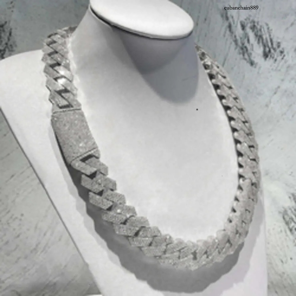 VVS Quality Moissanite Studded Cubain Link Necklace for Men - Designer Jewelry