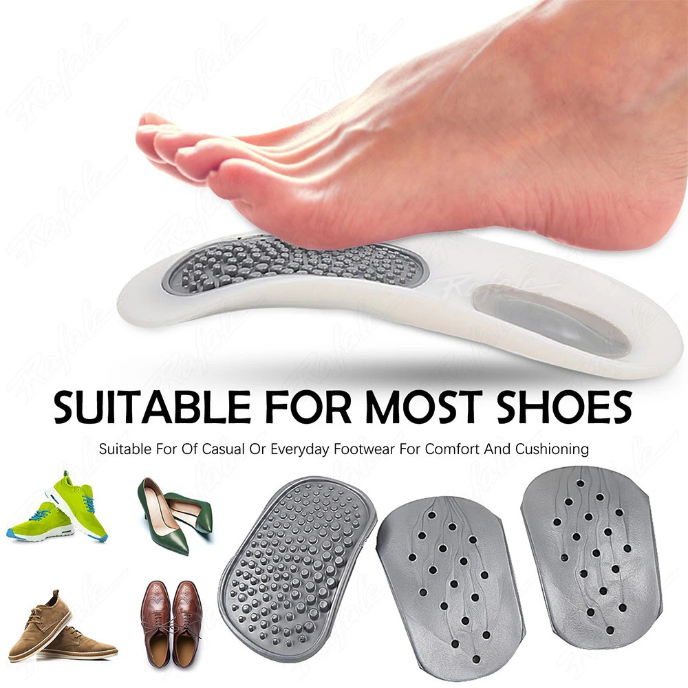 1 set of orthopedic arch support massage pads suitable for flat foot orthopedic half shoe soles suitable for men women insoles foot care 241106