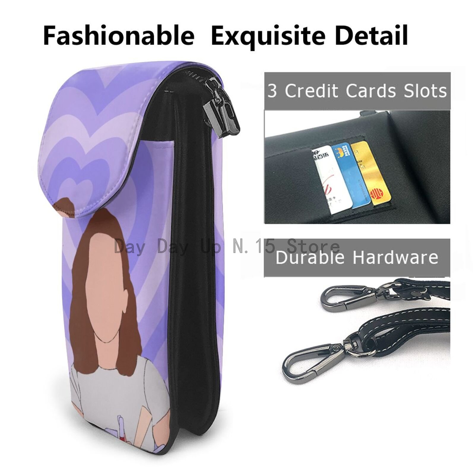 Cute Florence By Mills Women Cell Phone Purse Leather Crossbody Bag Mini Shoulder Bag Card Holder Wallet