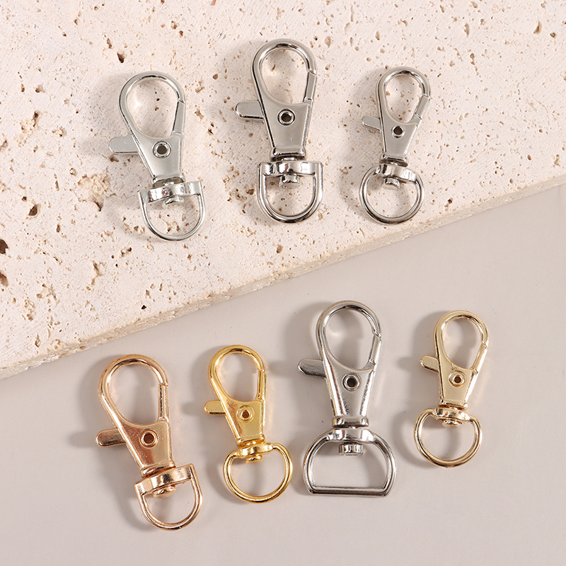 10Pcs/set Metal Swivel Lobster Hook Clasp Keyring Snap Clasp Bag Jewelry Lanyard Trigger Buckle DIY Bag Accessories