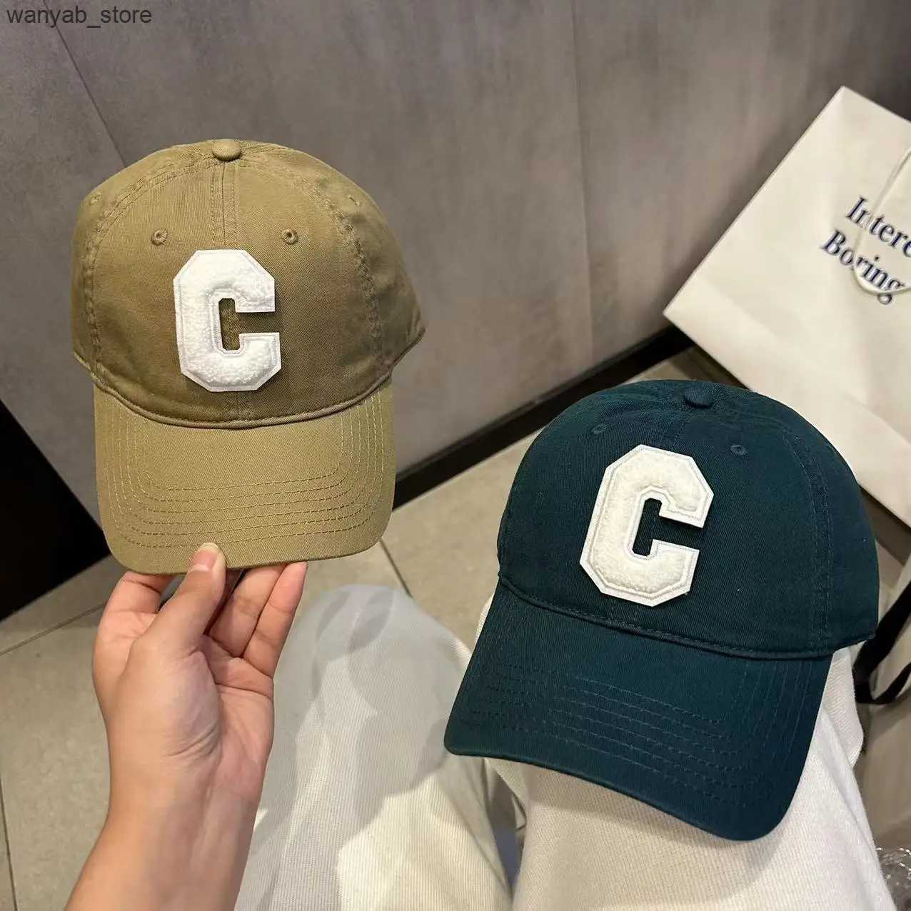 Ball Caps Fluorescent Yellow Duck Tongue Hat C-Letter Fashion Hip Hop Hat Casual Hat Korean Street Minimalist Sunset Baseball Hat L240910