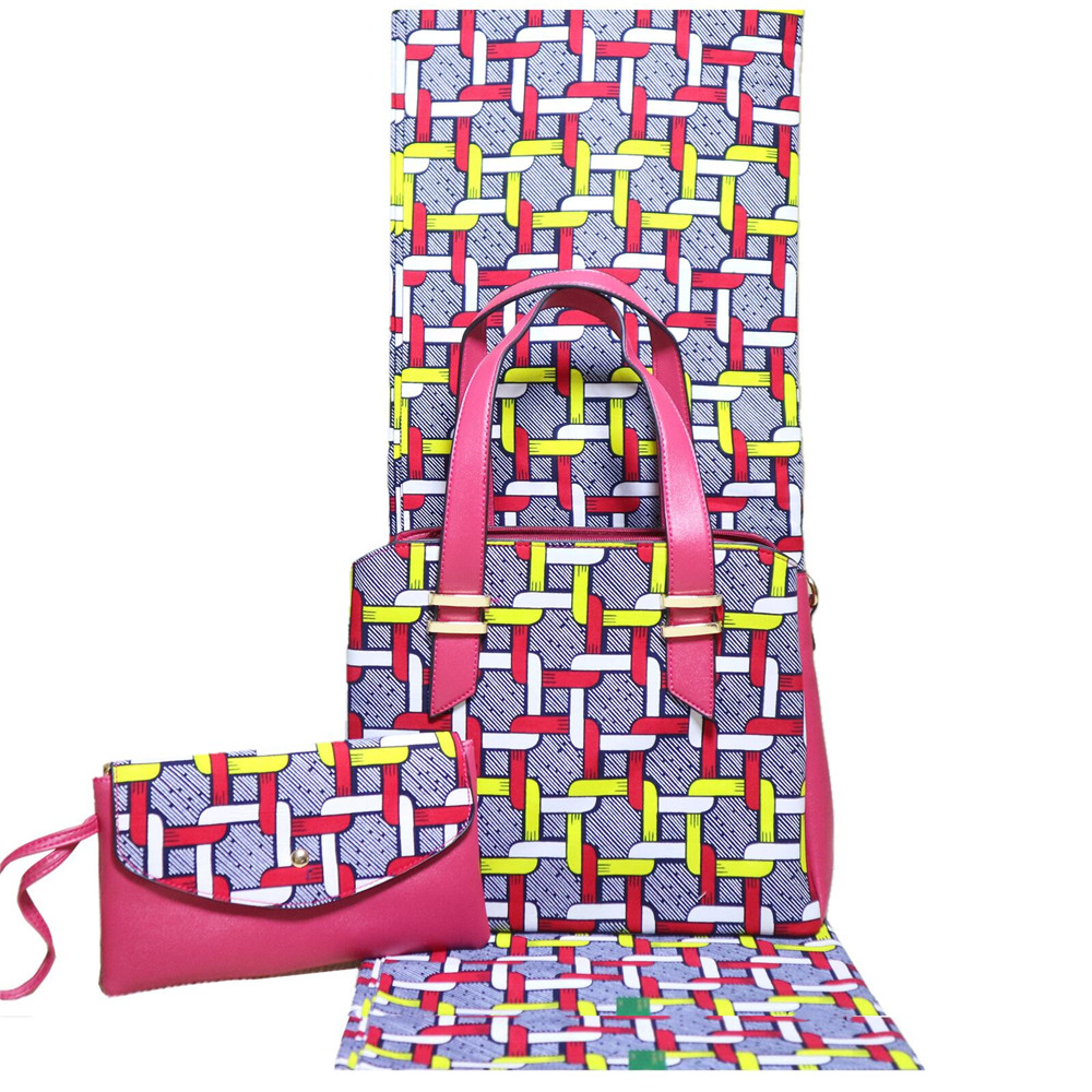 African New Design Wax Handmade Bag And Fabric Set For Wedding 2021 Summer Elegant Ladise Bag And Prints Wax Fabric