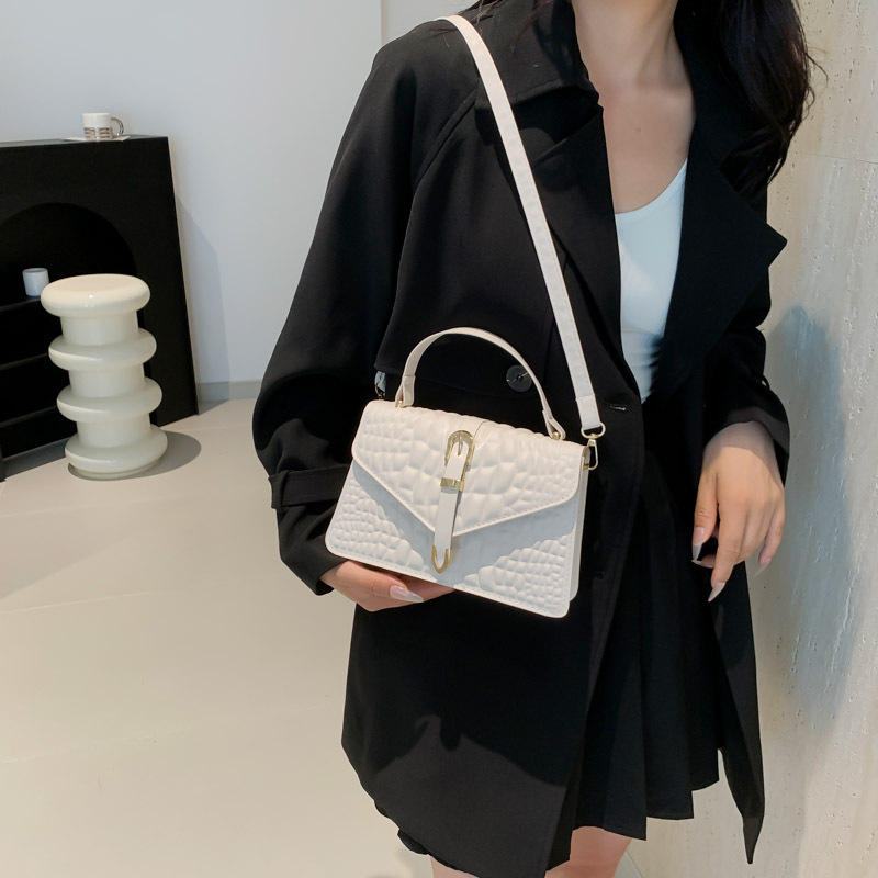 Fashion Female Shoulder Bag Alligator Pattern Small Square Bags for Women Pure Candy Color Crossbody Bags PU Leather Handbags