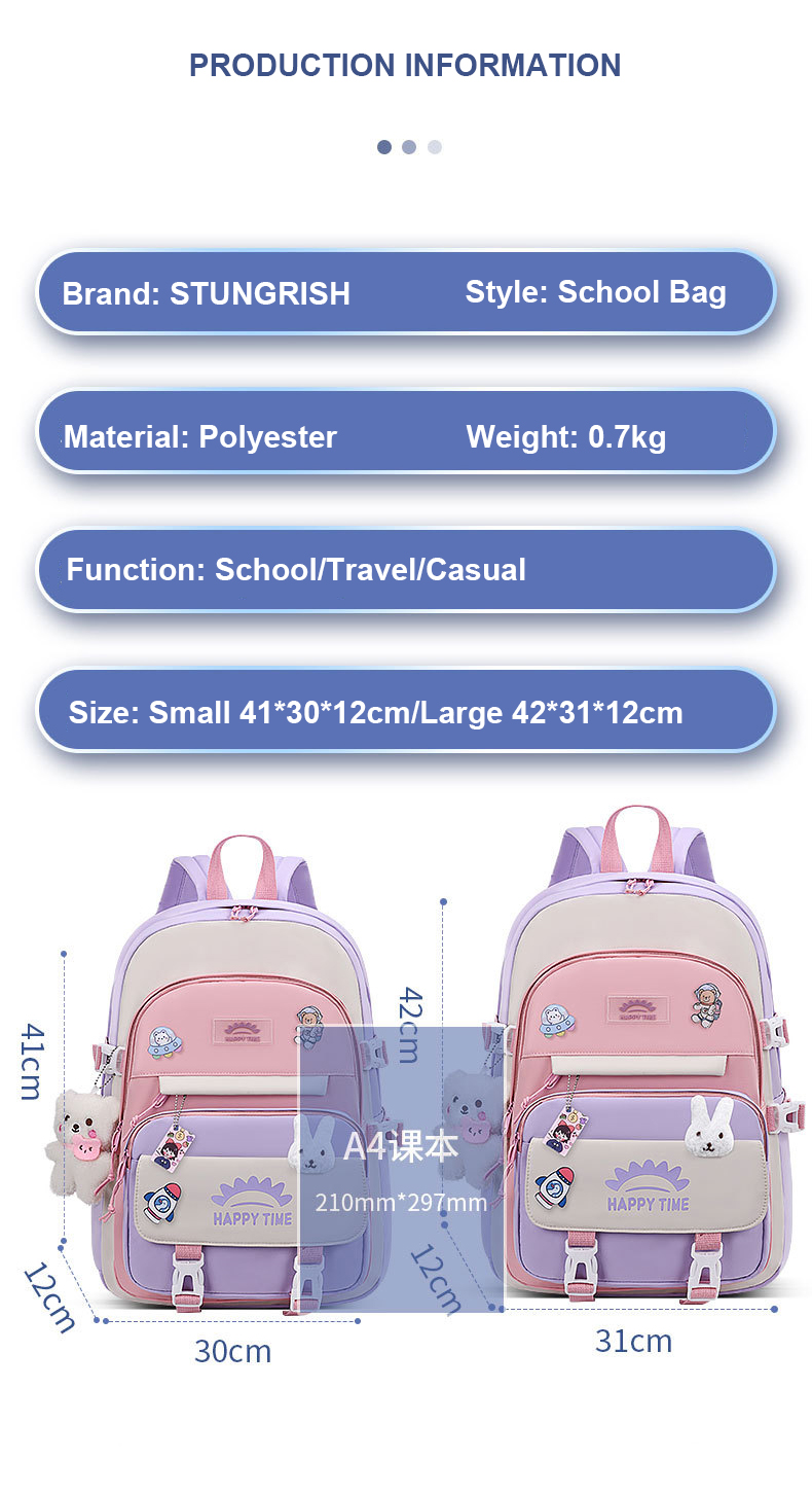 Primary School Backpack For Children Kawaii Girl School Bag Supplies Waterproof Children's Backpacks Mochila Mujer