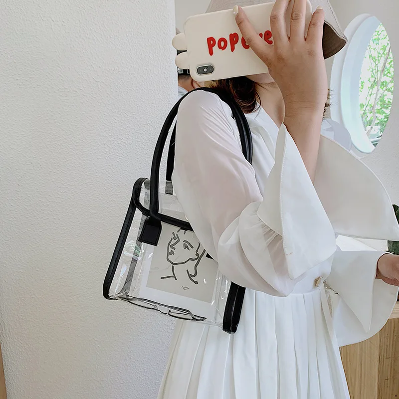 2021 Spring New Transparent Jelly Small Bag Trendy Female Bag Ins Net Red Ocean Atmosphere Small Fresh Texture Portable