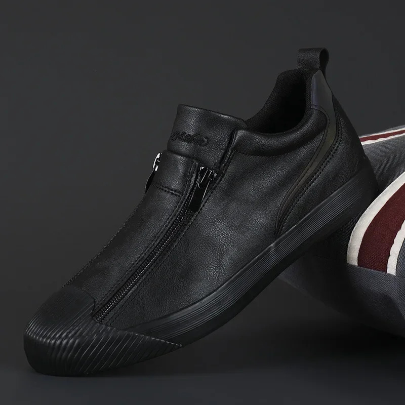 Autumn Mens Trendy Sneakers Leather Soft Sole Men Shoes Size 38-44 241106