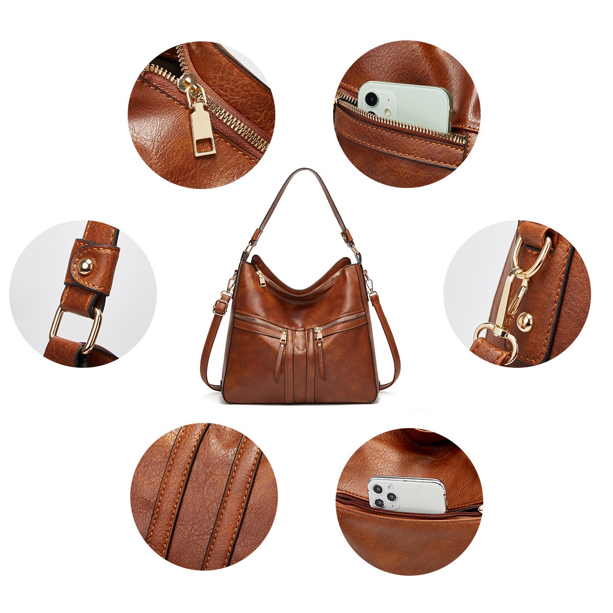 Women's Black Tote Bag New Fashion Simple Large Capacity Shoulder Bag Fashion Versatile Casual Hand Messenger Bag