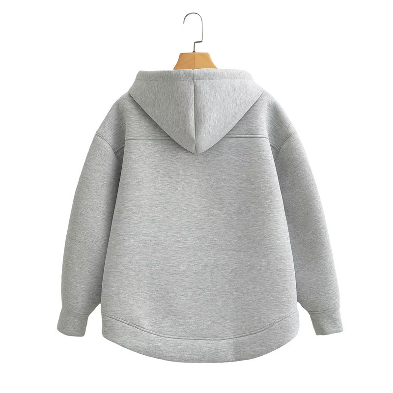 New autumn and winter new high street men's and women's loose casual hooded zipper sports shirt top fashion trend T-shirt
