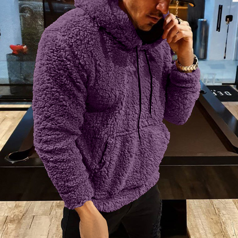 New Men's Letter Printed Drawstring Particle Velvet Long Sleeve Hoodie Designer Fashion Hoodie
