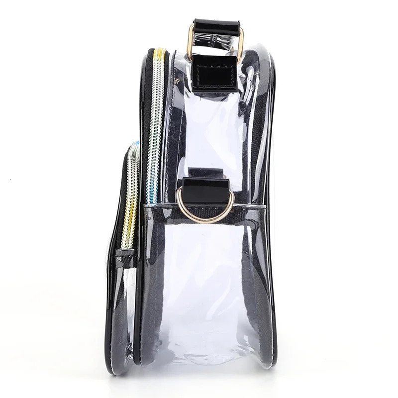 Transparent PVC Womens Small Handbag Stadium Approved Womens Transparent Bag Fashion Waterproof Casual Simple Cross Shoulder Bag 241107