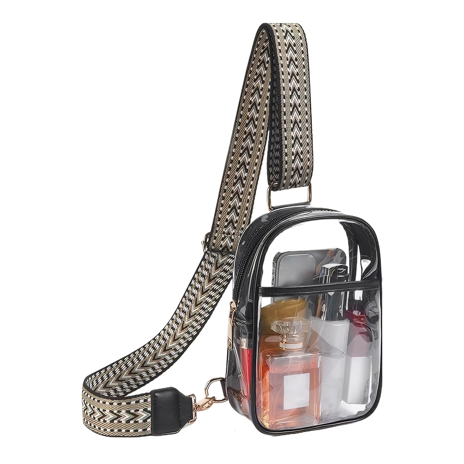 Corrosion resistant transparent sling bags for sports events transparent sling bags for sports events transparent cross bags light brown 241106