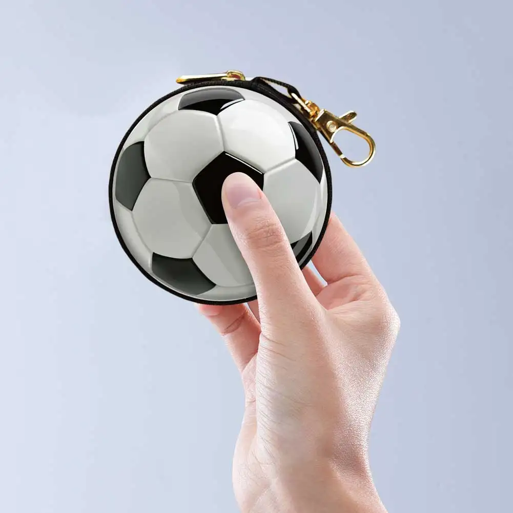 Ball Shaped Zipper Coin Purse Small Purse Cartoon Change Wallet Zip Coin Bag for Kids Boys Girls