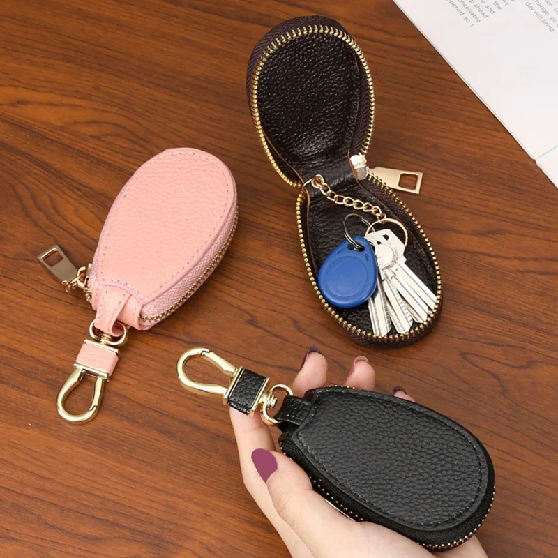 Mini Portable Women Couples Zipper Door Keys Storage Multi-function Simple Solid Protection Classic Unisex