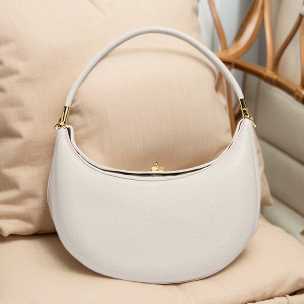 Trendy Half Moon Bag Leather Luxury Handbag Design Tote Bag for Women Shoulder Bag Female Chic Top Handle Ladies Casual Clutch