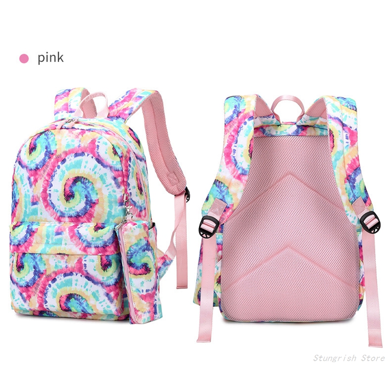 3PCS School Backpack for Girls Kids Backpack for Girls with Lunch Box Pencil Case Cute Bookbag for Elementary Middle School