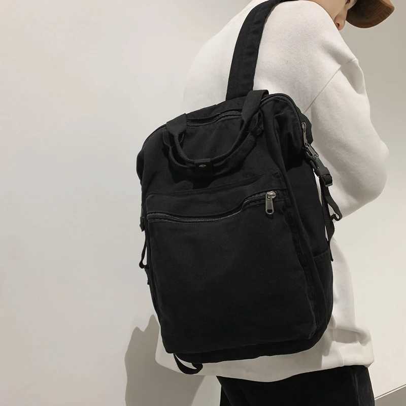 Unisex Shoulder Backpack Casual Solid Color Hiking Outdoor Sport School Bag Large Capacity Travel Laptop Rucksack 241107