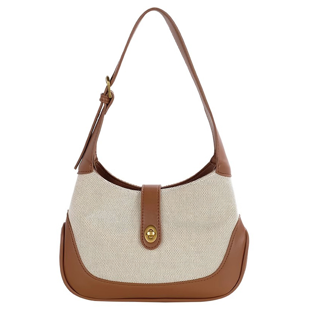 Women Vintage Shoulder Bag Contrast Color Tote Dumpling Bag Trendy French Underarm Bag Top Handle Bag Daily Dating Purse