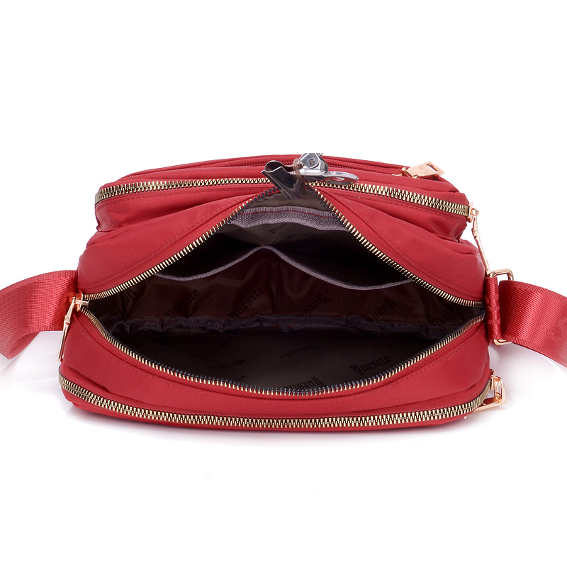 Women Fashion Solid Color Zipper Waterproof Nylon Shoulder Bag Female Crossbody Bag Ladies Bolsa Waterproof Travel Messenger Bag