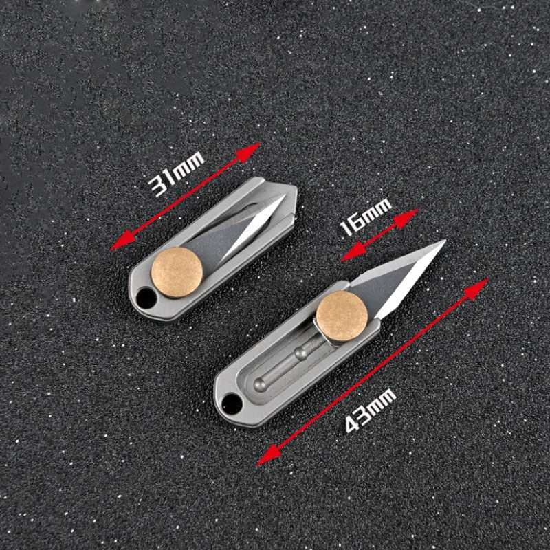 Pure titanium mini push knife titanium alloy sharp portable Edc keychain pendant quick opening upon unboxing X241107