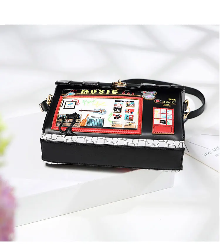 Autumn And Winter New Oblique Small Bag One-shoulder Women's Bag Personality Flower Bag Small Square Bag Hit Color Bag