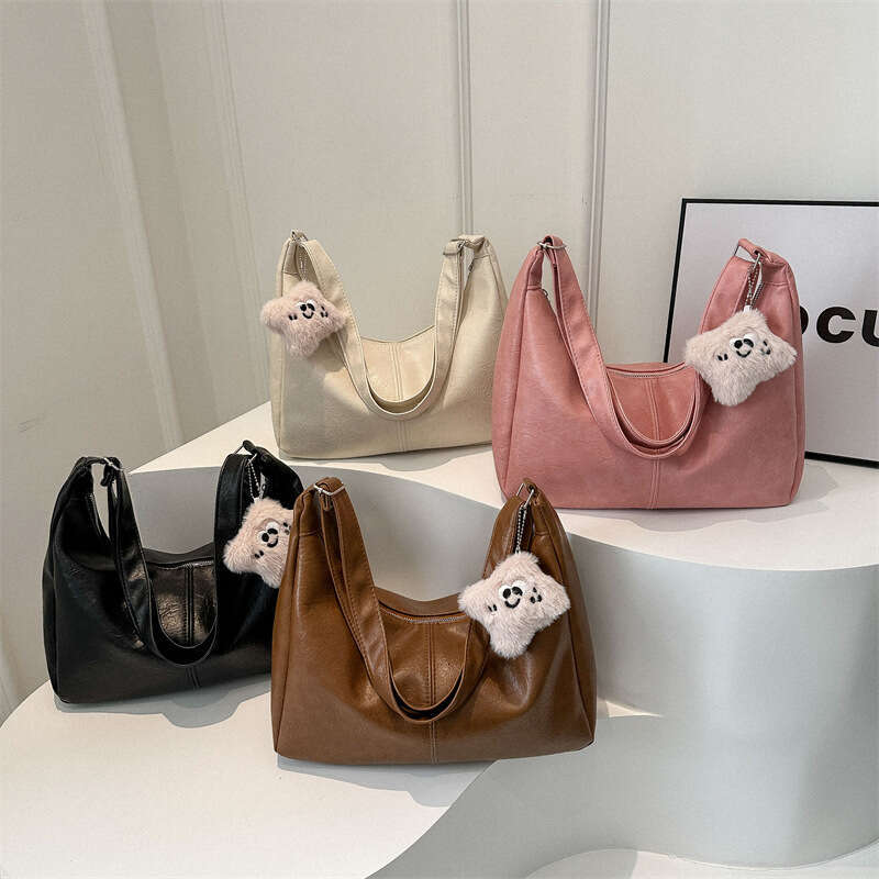 Ins crossbody women's 2024 spring/summer new trendy and stylish tote bag, college style casual large capacity bag