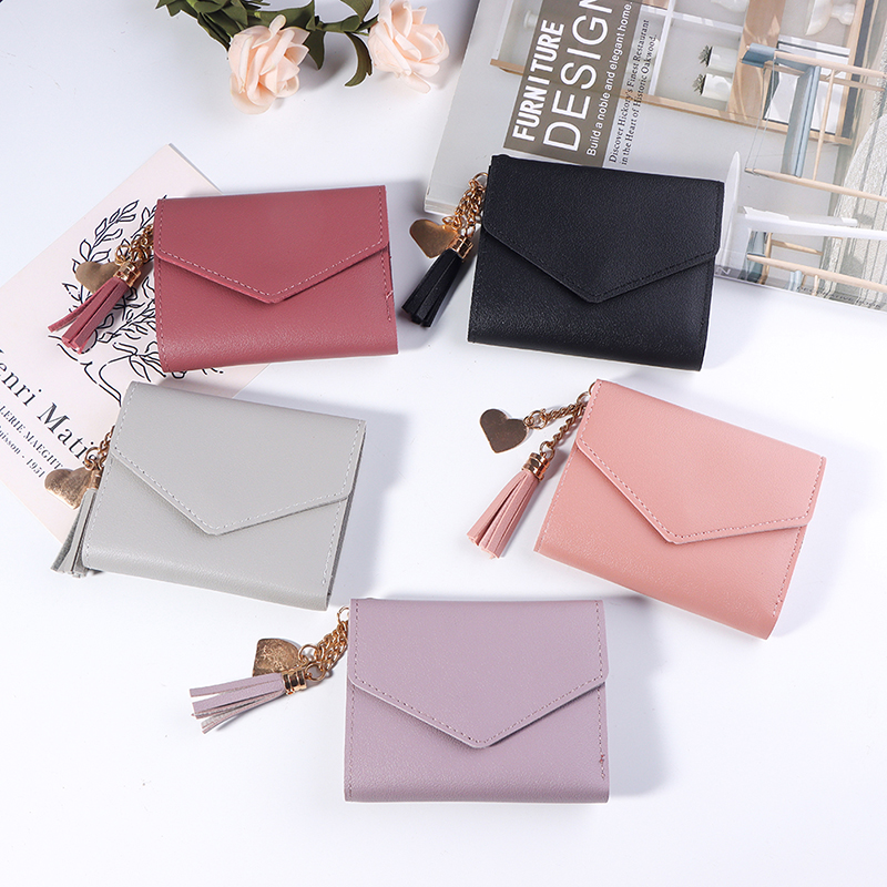 1Pc Short Tassel Wallet Women Fashion Purse Mini Coin Purse Female Money Pocket Small Card Holder Bag Girl Clutch Bag