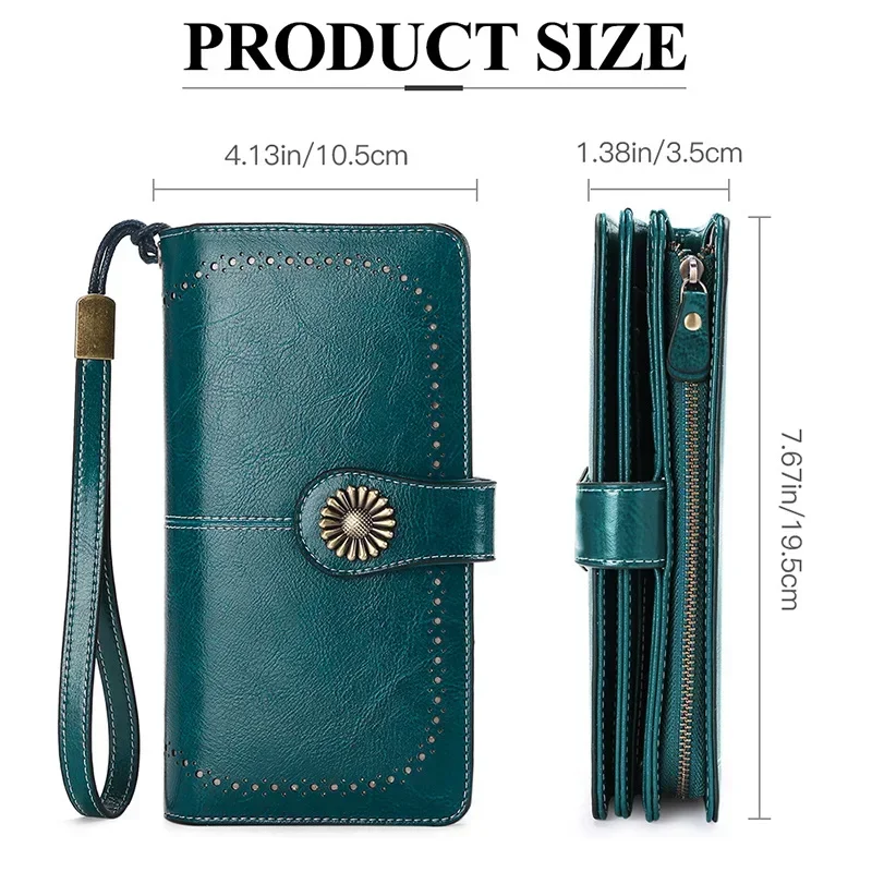 Fashion Wallets Women Long Genuine Leather wallet Top Quality Card Holder Classic Female Purse Zipper Brand Wallet For Women