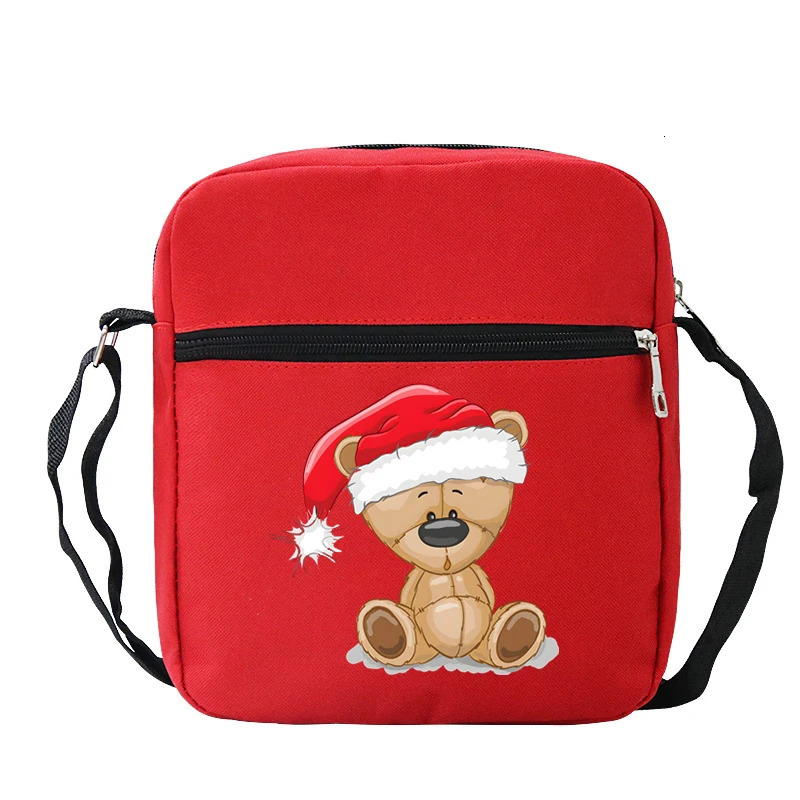 1PC Merry Christmas Owl Xmas Tree Print Small Crossbody Bag Women Cartoon Coin Purse Phone Bags Fashion Teen Mini Shoulder 241106