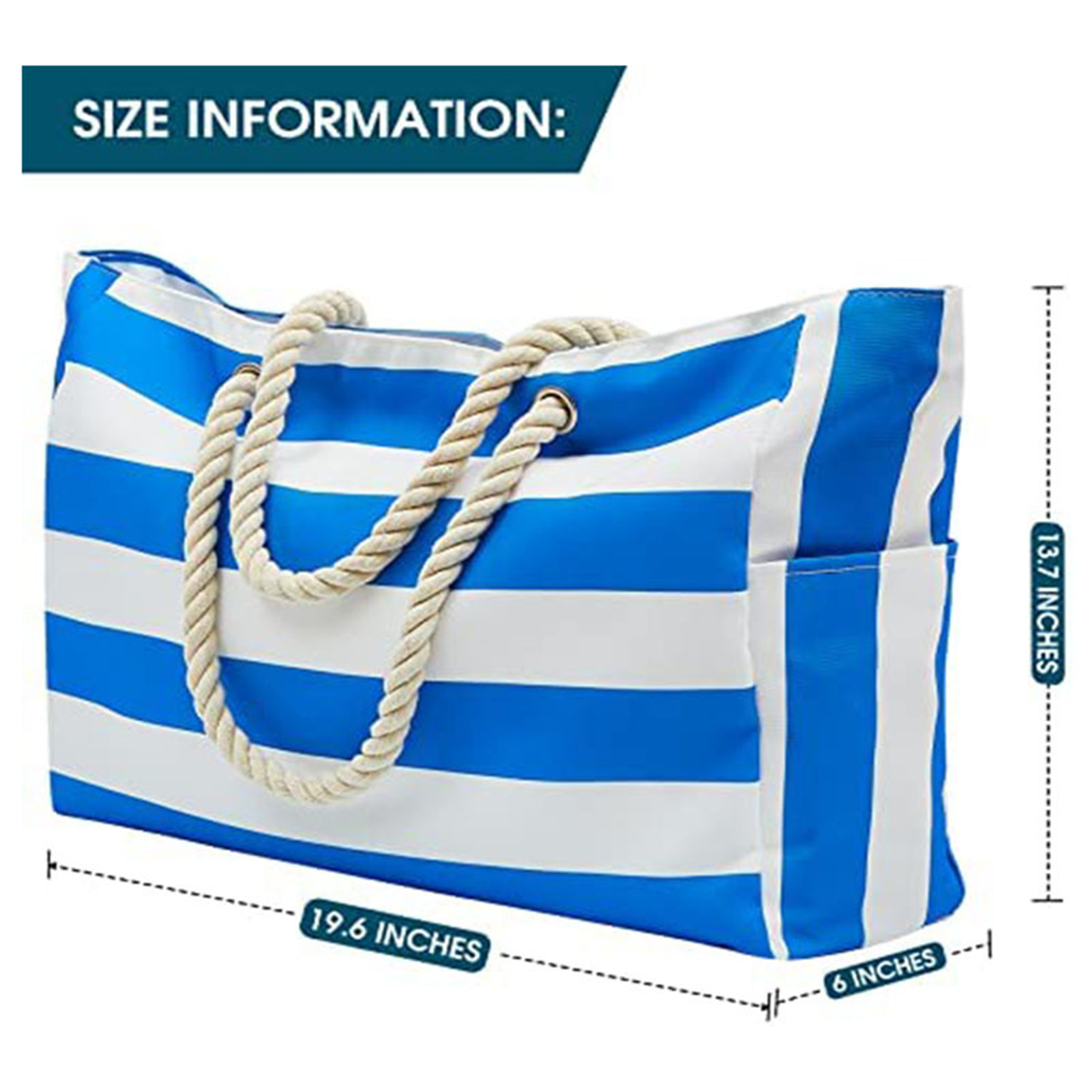 Women Beach Bags Large Waterproof Stripe Printed Tote Handbag Casual Shoulder Bags Sandproof Swim Pool Bag For Travel Shopping