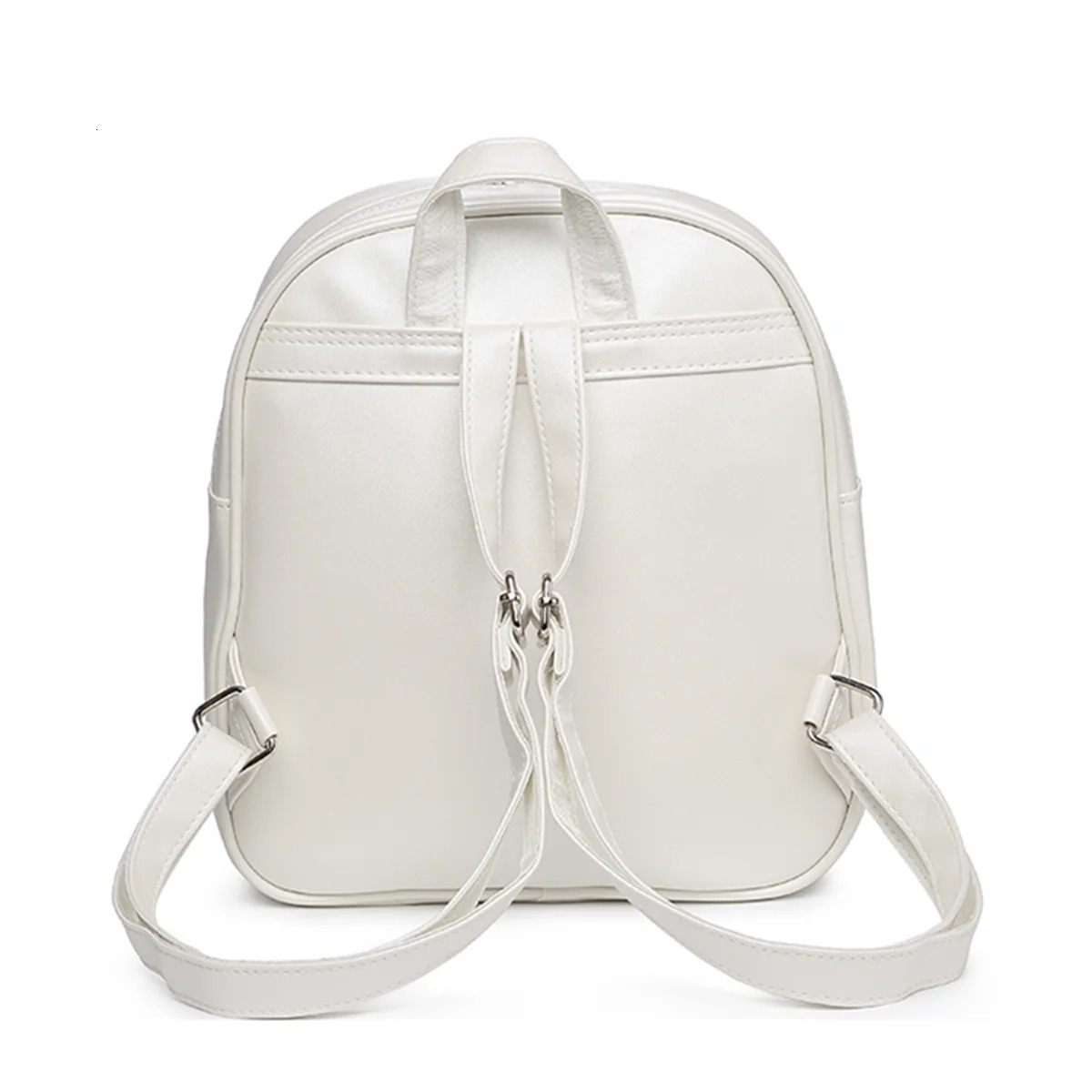 Japanese JK Uniform Transparent Heart Shaped Aesthetic Sweet Girl Ita Bag Fashion Pu Leather Womens Simple Backpack Itabag 241107