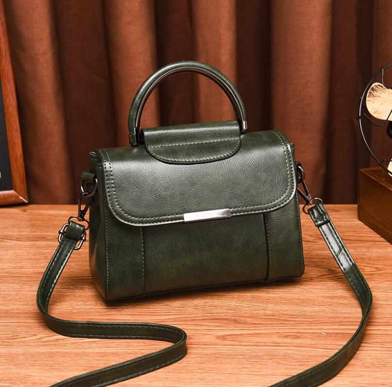 New 2020 oilskin single-shoulder handbag PU pure color small square bag sac a main ladies hand bags sac main femme bolsos mujer