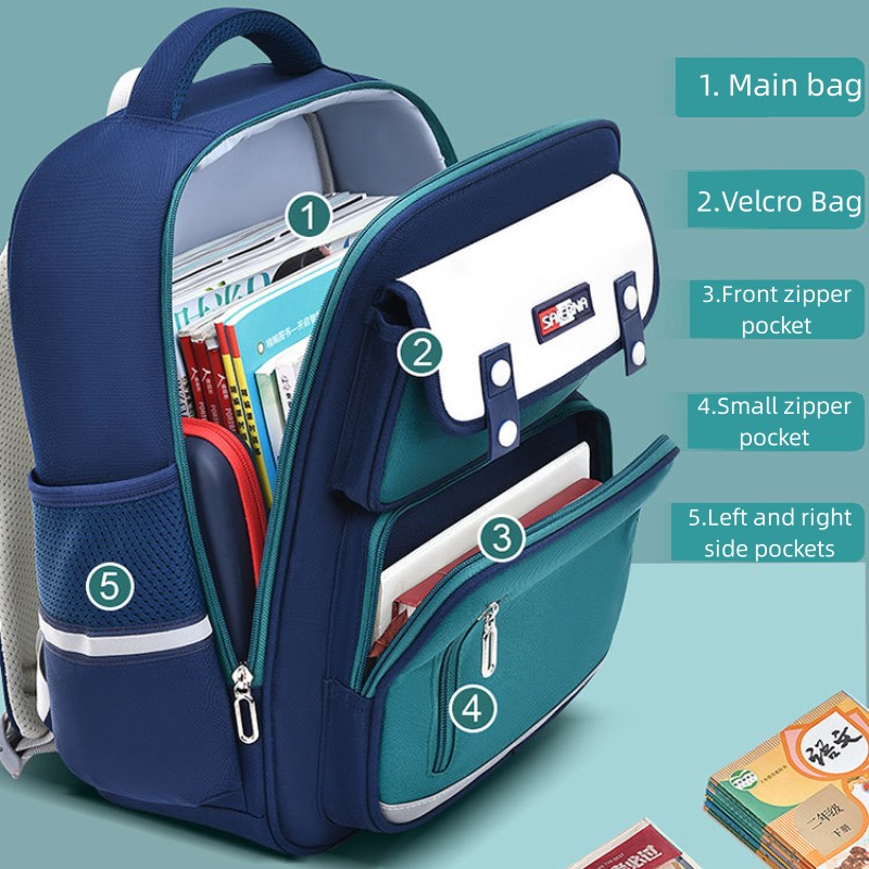 Children's Spine Protection Schoolbag High Quality Waterproof Shoulder Bag Multi-color Elementary School Students Schoolbag Gift