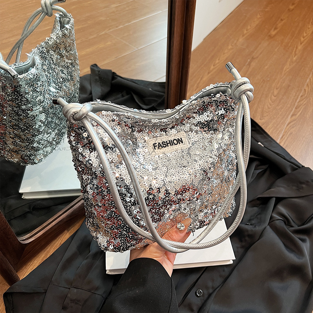 Luxury Sequins Evening Bag for Women Design Shoulder Crossbody Bags Chic Hobo Purses Shiny Tote Handbag Ladies Clutch Hand Bag