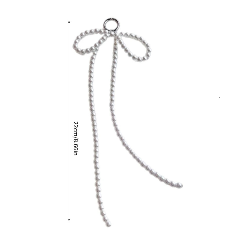 Pearl Bow Knot Keychain Pendant Handmade Phone Charm Keyring Fashion Longbow Decoration Backpack Phone and Bag 241107