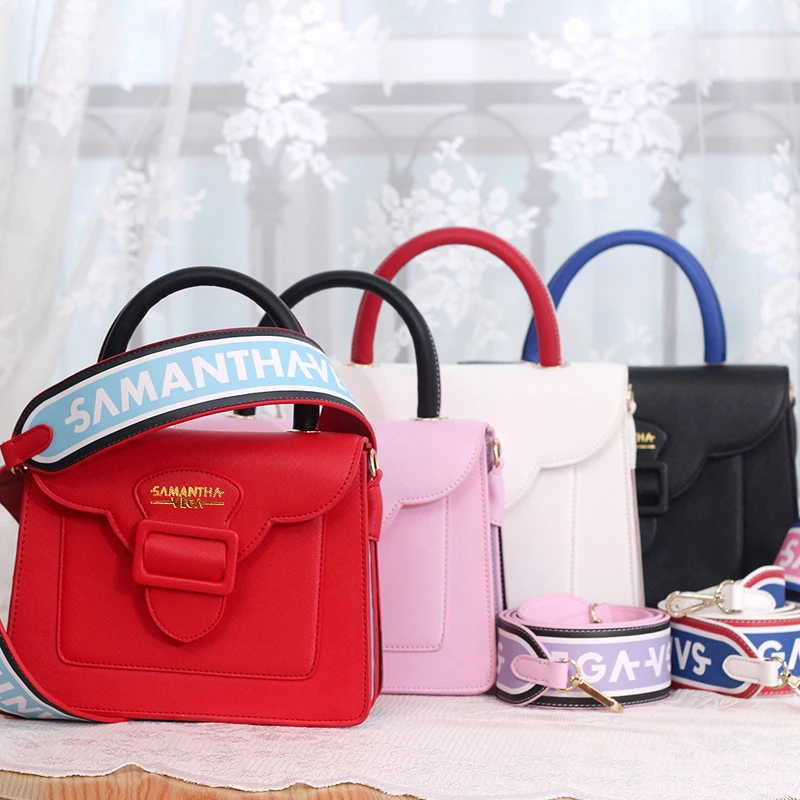 2021 Brand Designer Honey Salon Wide Shoulder Strap Shoulder Bag New Samantha Vega Handbags Square Messenger Bag Panelled Tote