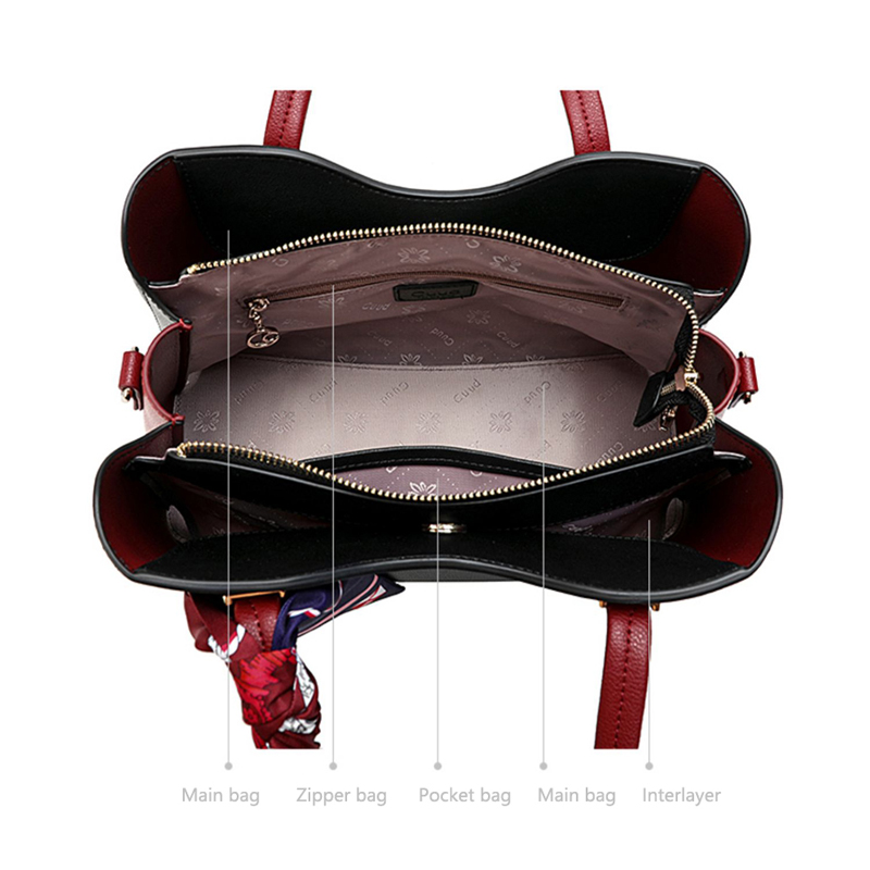 Luxury Designer Cowhide Leather Female Handbag Leather Shoulder Bag Fashion Large Capacity Women Bag Female bag