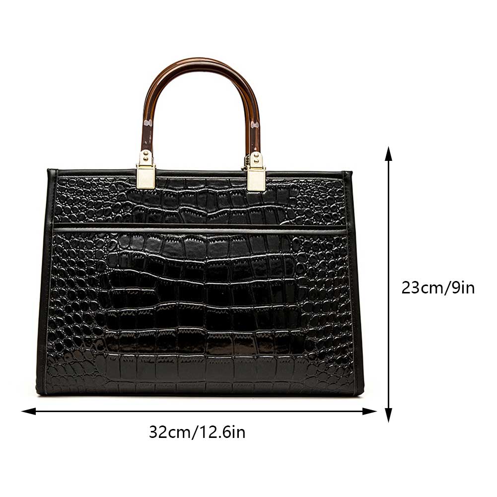 Women Crossbody Bag PU Leather Alligator Pattern Casual Handbags Large Capacity Fashion Adjustable Strap Daily Shopping Purses