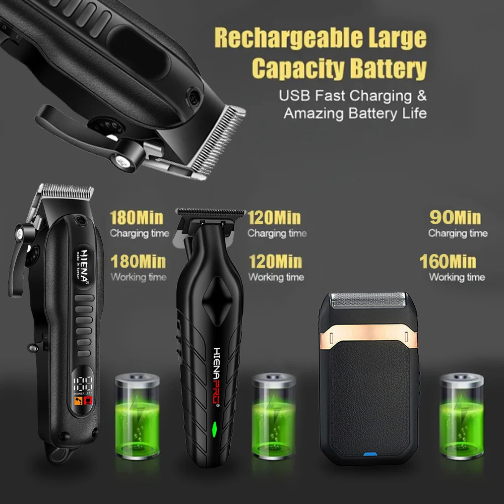 Professional electric hair cutting tool set USB charging hair cutting machine T-cutter head zero gap hair clipper mens razor 241107