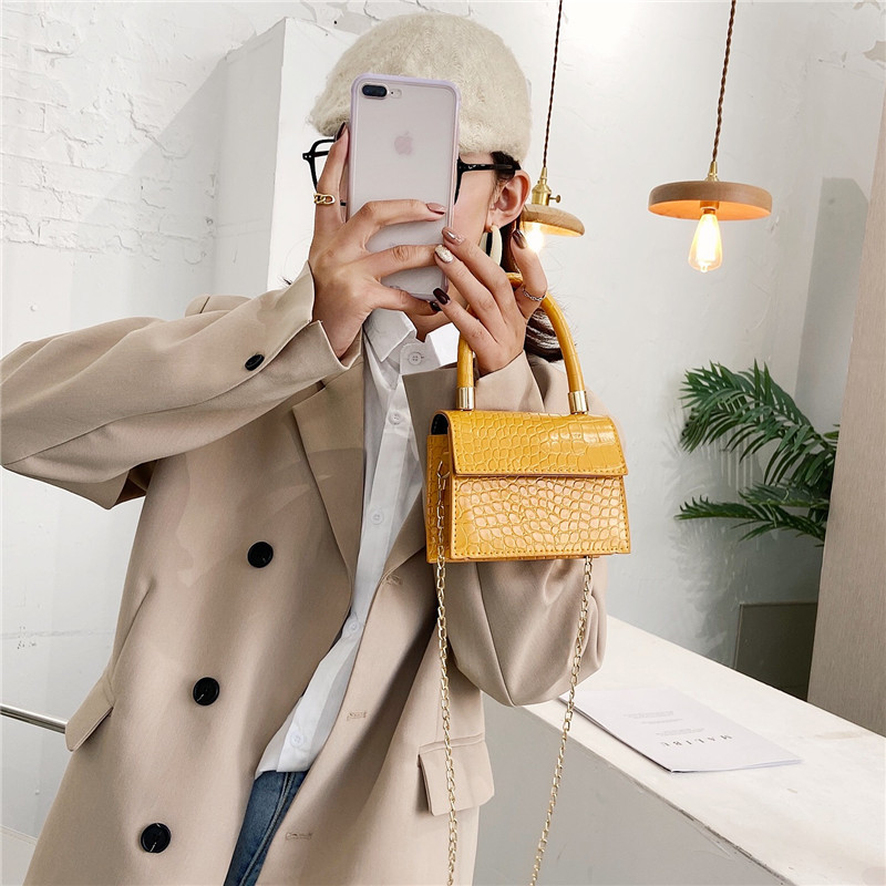 Ladies Handbags Mini Stone Pattern Crocodile Pattern Crossbody Shoulder Bags Fashion Crossbody Handbags Wallets
