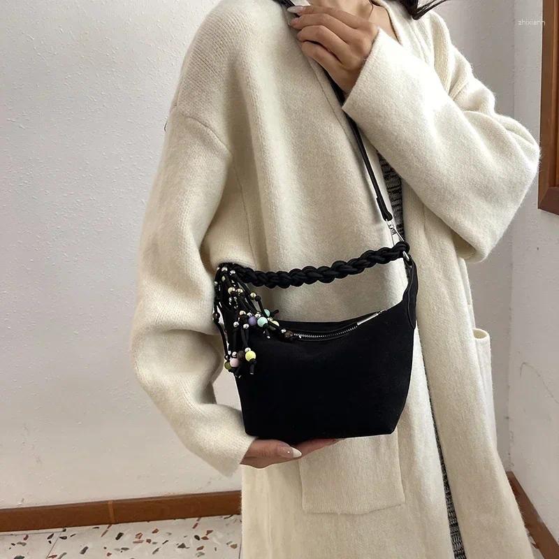 Totes Sewing Thread Zipper Solid Nylon Shoulder Bags Large Capacity For Women Retro Casual Women's Crossbody zhanyishengli