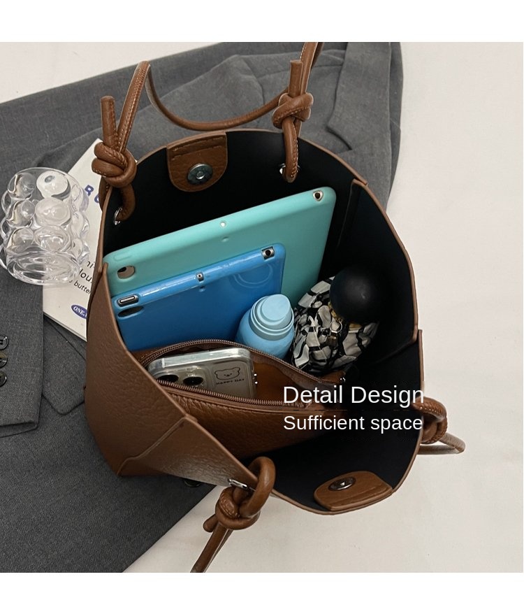 YOUDEYISI Magnetic Buckle PU Tote Bag: Sewing One-shoulder Female Bag